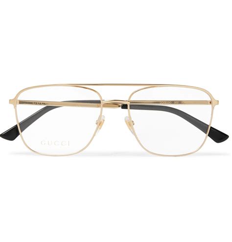 gucci gold aviator glasses|Gucci aviator optical glasses.